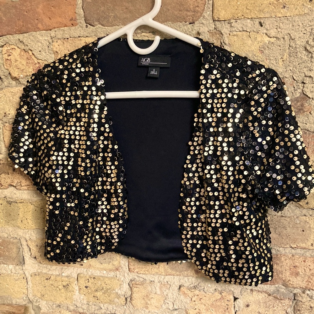 Sequin cap sleeve jacket